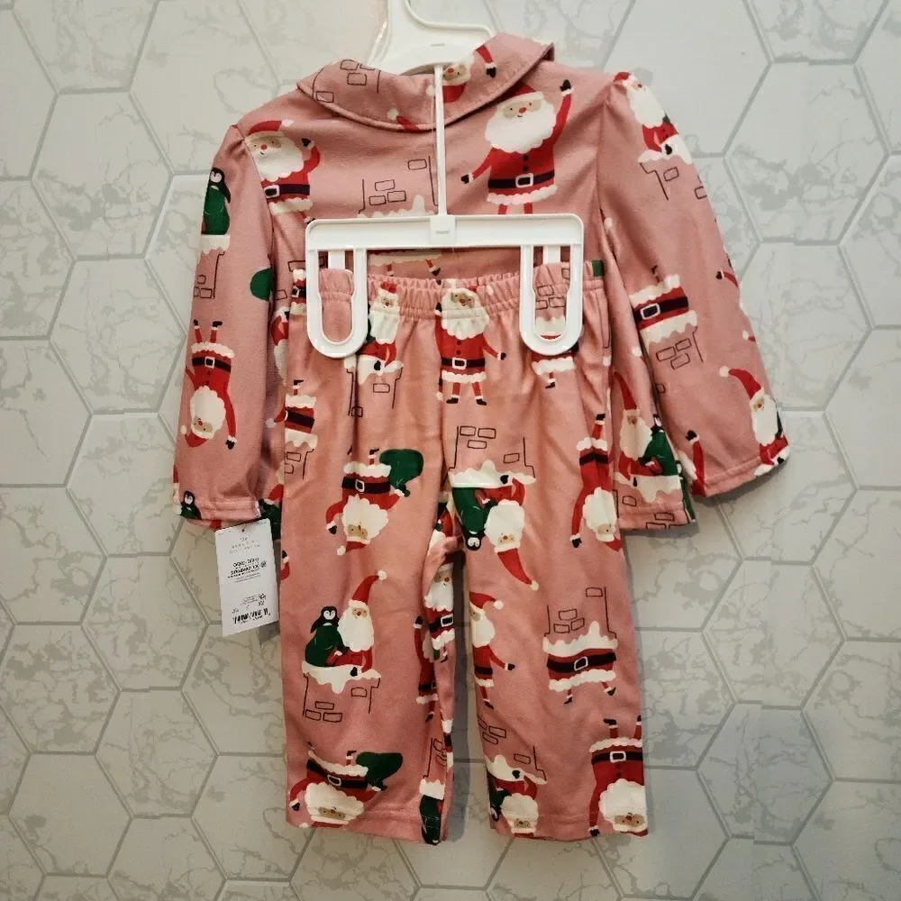 New Christmas Girl's Santa Pajama Set